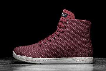 Dark / Red Nobull High-Top Cabernet Arctic Men's Trainers | CA Q1453M